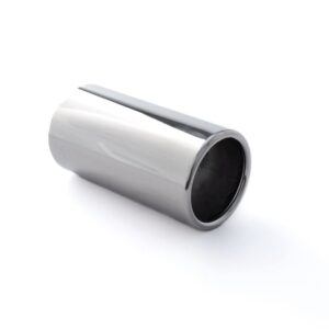 Runt Ø 3½" (90mm) med rullad kant, polerat. Längd =170mm